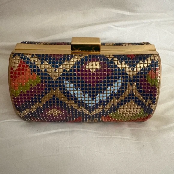 Whiting & Davis: Colorful Mosaic Clutch (Shoulder Strap Inside Too) - Picture 1 of 6